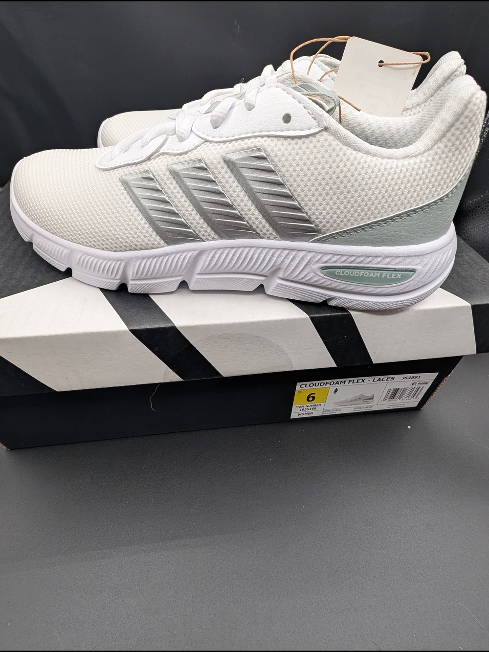 Adidas Cloudfoam Flex Women's White/Light Gray Running Shoes
